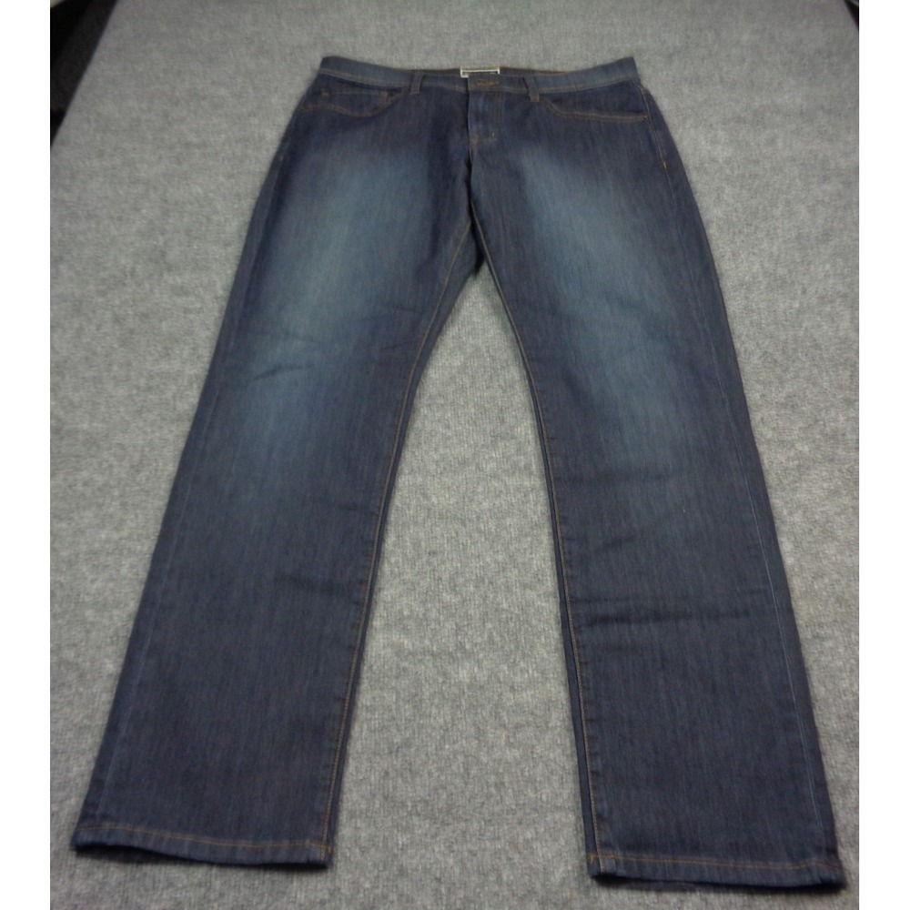 Travis Mathew Jeans Mens 33x32 Dark Wash Blue Stretch Straight Leg Denim Pants